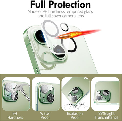 Xfilm Camera Lens Protector Compatible for iPhone 15 ?15 Plus, 9H Hardness Tempered Glass Camera Cover, Ultra HD, Anti-Scratch, Easy to Install, C...