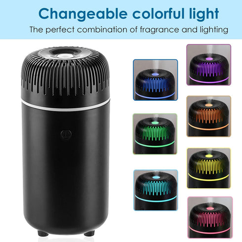 Car Diffuser Humidifier USB Aromatherapy Essential Oil Air Freshener USB Cool Mist Mini Portable Diffuser for Car Home Office Bedroom (Black)...
