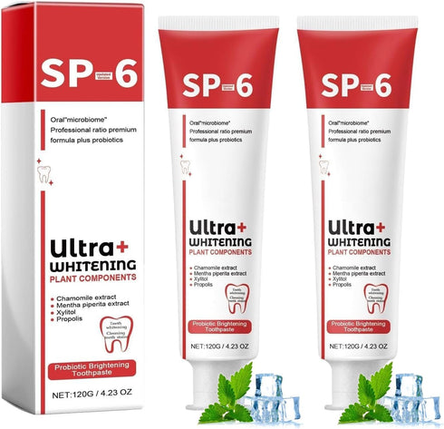 SP-6 Ultra Whitening, SP 6 Toothpaste, Ultra Whitening Toothpaste Sp - 6, Probiotic Brightening Toothpaste,Deep Cleaning Care Toothpaste,Fresh Bre...