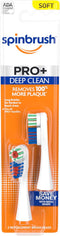 Spinbrush ARM & HAMMER PRO+ Deep Clean REFILLs– Battery Powered Toothbrush Removes 100% More Plaque- Soft Bristles -Two Replacement Heads (Packing...