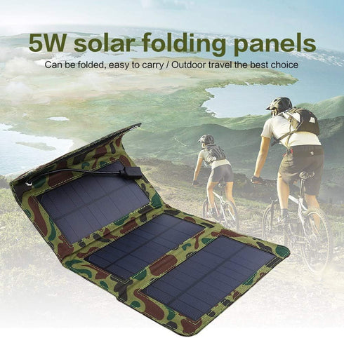 Solar Charger Portable Solar Power Bank with 3 Panels Waterproof Battery Pack for Phone, and More Outdoor Camping 5W 5V Mountaineering Camping Sup...