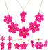 6 Pcs Flower Necklace Earrings and Bracelet Set Floral Jewelry Sets Choker Statement Necklace for Women...