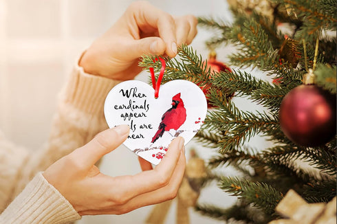 WaaHome Memorial Christmas Ornaments Red Cardinal Christmas Tree Ornaments Decorations Gifts for Loss of Loved One...