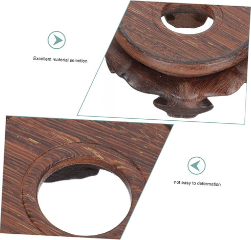 GANAZONO Round Hollow Base Crystal Stand Potted Plant Stand Wood Plant Organizer Wood Flowerpot Base Feng Shui Stand Asian Plant Stand Wood Flower...