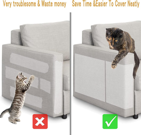 Couch Protector for Cats, 12 Pack Double Sided Sofa Anti Scratching Sticky Tape, Cat Scratch Deterrent Tape Corner Anti Cat Scratch Furniture Prot...