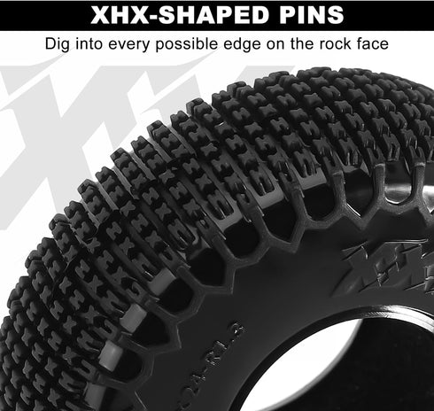INJORA 1.3" XHX Pin Tires for TRX4m SCX24, 72 * 24mm, S5 Compound, 4PCs...