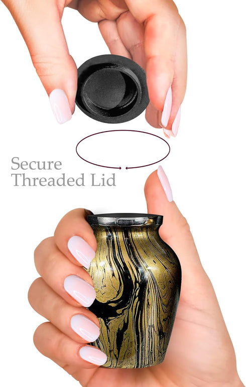 Trupoint Memorials Small Urns for Human Ashes Keepsake, Camouflage and Hunters Decorative Mini Cremation Urn for Adult Men and Women, Golden...