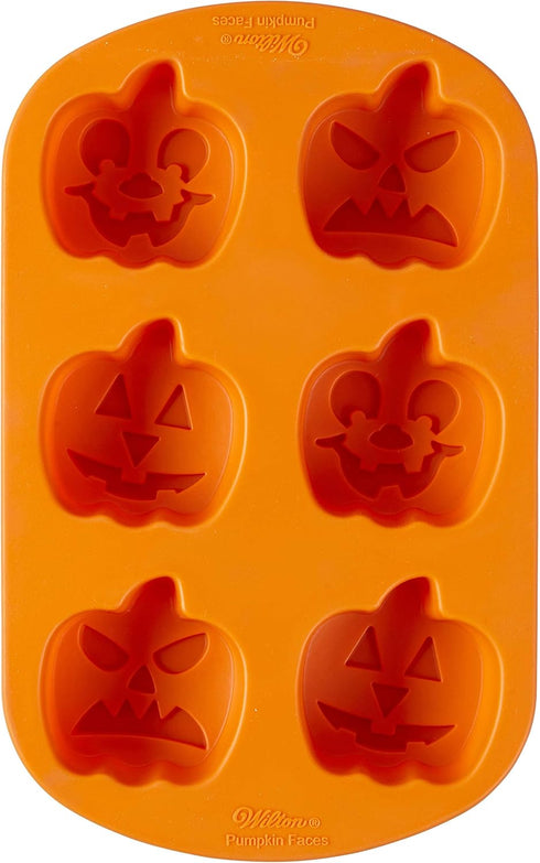 Wilton Jack-O-Lantern Non-Stick Silicone Mold, 6-Cavity...
