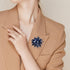 Flower Brooches Pin for Women Brides Created Crystal Brooch Blue?3Pcs?...