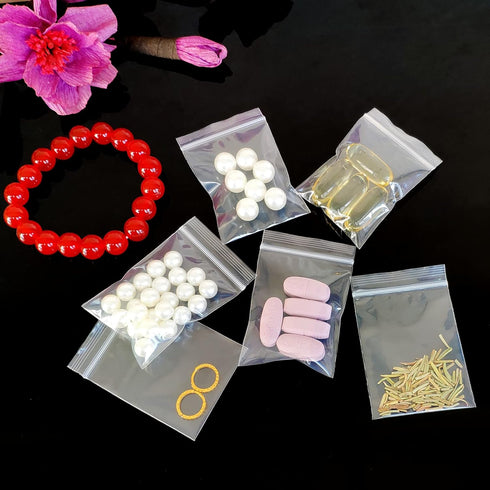 200pcs 1" x 2" 2 Mil Small Plastic Bags, Resealable Clear Mini Zip Lock Poly Baggies for Jewelry Parts, Pills, Beads, Tiny Items...