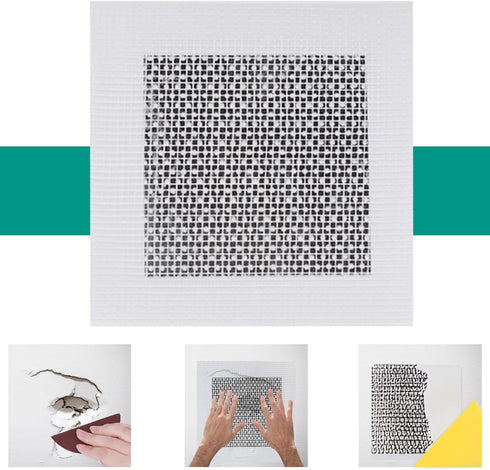 Drywall Repair Patch Kit | Wall Patch Repair Kit | Self-Adhesive Wall Hole Repair Fiberglass Meshes (1Pcs x 8 Inches) | Heavy Duty Wall Repair (8 ...
