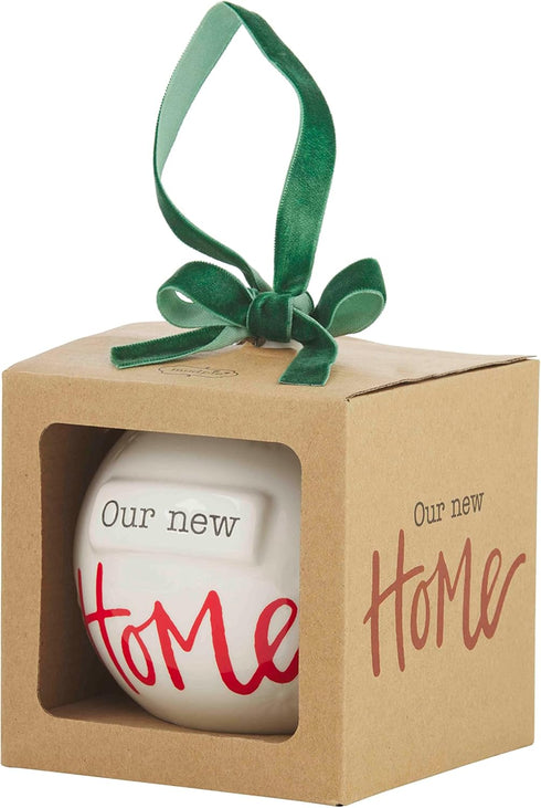 Mud Pie Ceramic Christmas Ball Ornament, New Home, 4.5" x 4"...