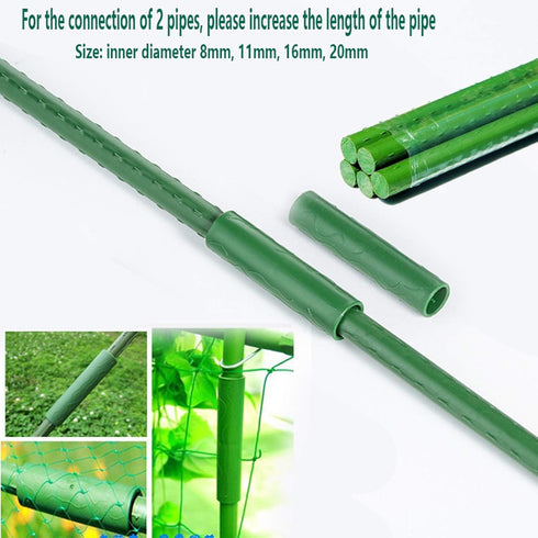 6 PCS 0.43" Garden Plant Stakes Support Connectors Pipe Straight Climbing Rattan Trellis Greenhouse Frame Sturdy Plastic Pillar Suitable Accessori...