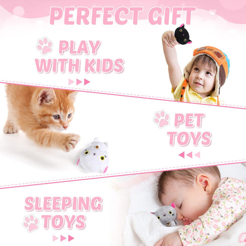 9 Pieces Mini Cat Plush Stuffed Animals Bulk Cute Small Stuffed Kitten Soft Cats Doll Plush Toys Hanging Pendant Ornament For DIY Keychain Birthda...