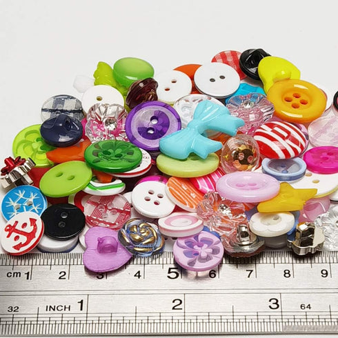 Chenkou Craft Random 100pcs Small Plastic Buttons DIY Sewing Craft Accessory (Mix)...