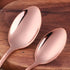 5-Piece Rose Gold Silverware Flatware Set Service for 1 Stainless Steel Cutlery Set Include Dinner Knife Table Fork Table Spoon Salad Fork Tea Spo...