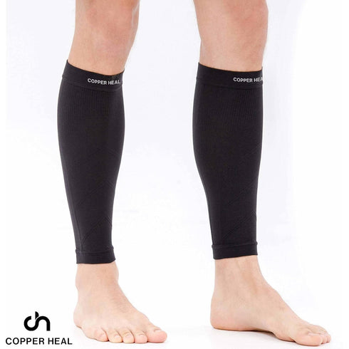COPPER HEAL CALF Copper Compression SLEEVES (1 PAIR) For Exercise Sport Recovery - Calf Muscle Strains Shin Splints Leg...