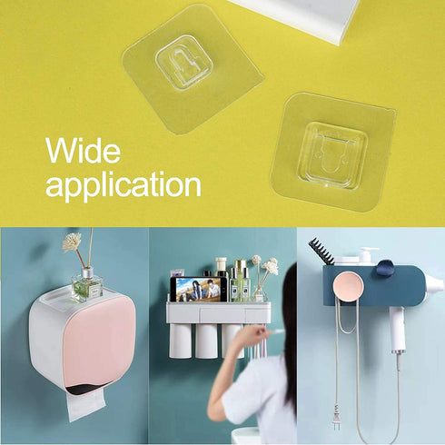 Double Sided Adhesive Hooks|20 Pack + 4 Pack Wall Hanger Holder|13.2lb Max | Self Adhesive Hooks for Bathroom, Kitchen, Office Hanging...