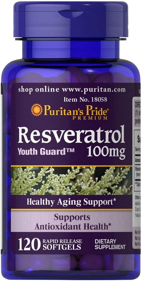 Puritan's Pride Resveratrol 100 mg / 120 Softgels...