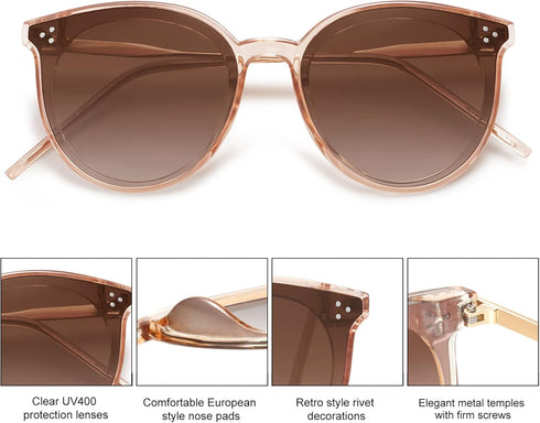 SOJOS Classic Round Sunglasses Womens Mens Trendy Oversized Shades Retro Vintage Sunnies...