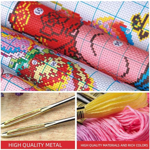 Boho Town Cross Stitch Stamped Kits Full Range of Embroidery Starter Kits for Beginners DIY Kit - European Street at Dusk (16 x 20 inches or 40 x ...