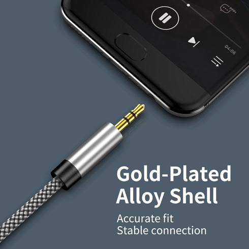 3.5mm Nylon Braided Aux Cable 6FT, Audio Auxiliary Input Adapter Male to Male Cord for Headphones, Car, Home Stereos, Speaker, iPhone, iPad, iPod,...