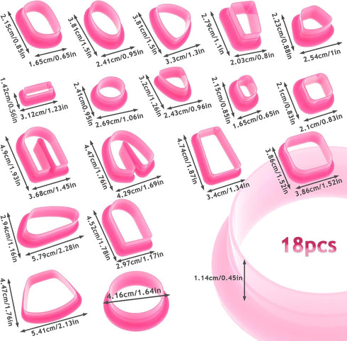 Polymer Clay Cutters Kit 18 Different Shapes for Women Earring Polymer Clay Jewerlry Making Tools Plastic Clay Earring Hooks Cutters Sculpting Too...