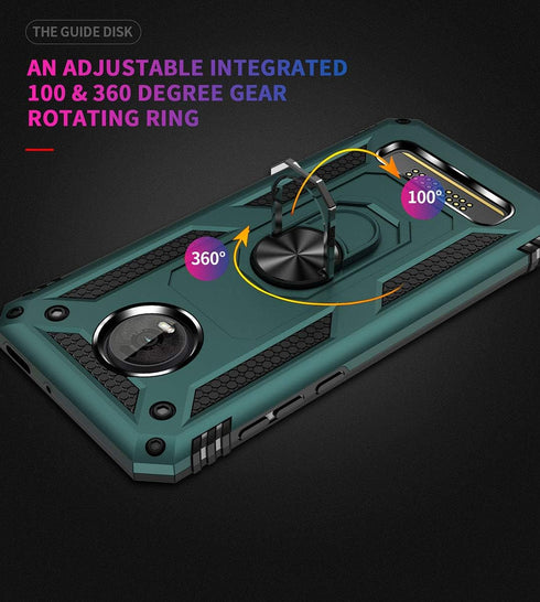 Moto Z4 Case - Military Grade Shock-Absorption Bumper Cover with Anti-Scratch Protection, Ring Car Mount Kickstand - Teal...