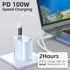 100W USB C to USB C Cable 2Pack 6.6FT Silicone USB C Cable 5A USB Type C Fast Charging Cable with LED Display for Samsung Galaxy A54 A44 A34 A24 A...