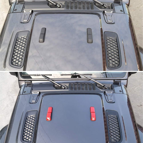 CheroCar JL JT Engine Hood Hinge Cover Decoration Cover Stickers Exterior Accessories for Jeep Wrangler JL 2018-2021, for 2020-2021Jeep Gladiator ...