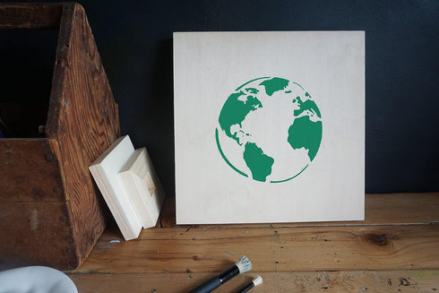 Stencil1 Earth Stencil|Globe Stencil 8.5 x 11 inches for Painting on T-Shirts, Canvas, Wall, Wood, and Home Decor|Wall Decals - Reusable...