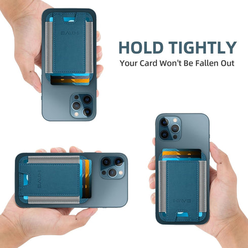 HiWe for MagSafe Wallet, Magnetic Card Wallet Holder for iPhone 15/14/13/12 Series, Leather Wallet, Fit 6 Cards, Slim, RFID Blocking, Navy Blue......