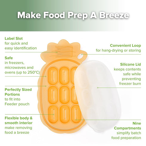 haakaa Silicone Nibble Freezer Tray -Breastmilk Teething Popsicle Mold - Baby Fruit Food Feeder Teether Tray - Baby Food Maker - Ice Cube Tray - 4...