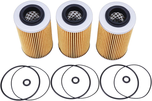 ZTUOAUMA 3X Oil Filters 420956741 420956740 with O-Ring Seals for Sea Doo GTI GTS SE GTR GTX SC RXP RXT RXPX RXTX Wake and All 4-Tec 130HP 185HP 2...