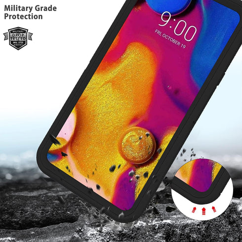 Annymall for LG V40 Case, LG V40 ThinQ Case, with Built in Screen Protector Full Body Rugged 3 in 1 Bumper Heavy Duty Shockproof Drop/Dust-Proof P...
