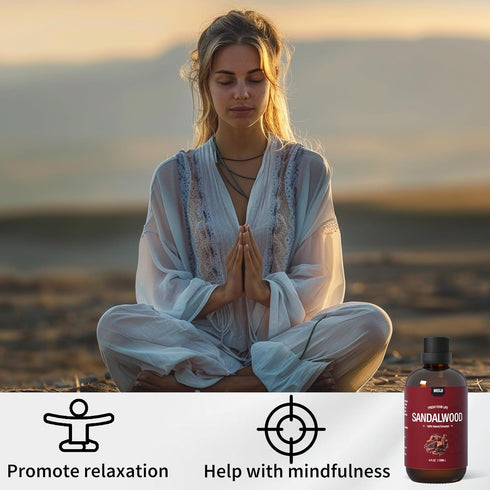 Essential Oils-MISIJI Sandalwood Essential Oils for Diffuser for Home 4FL.OZ Plus 0.33,Diffuser Oils Scents for aromatherapy,Laundry,Candle&Soap M...