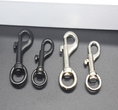 10pcs 1.8 inch Swivel Bolt Snap Clasp Hooks with 10mm O Ring Metal Lanyard Webbing Belt Lobster Buckle Clips DIY Accessory Black...