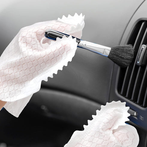 40 Pieces Microfiber Dusting Cloths Gloves, Dust Wipes, Feather Dusters, Grabs and Locks in Dust, Pet Hair Cleaning Possible Dual-Sided Disposable...