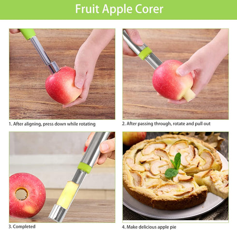 Openfly Vegetable Corer Tool, 6 Pcs Stainless Steel Fruit and Vegetable Corer Tools for Home Kitchen Cherry Pear Jujube Zucchini Chili...