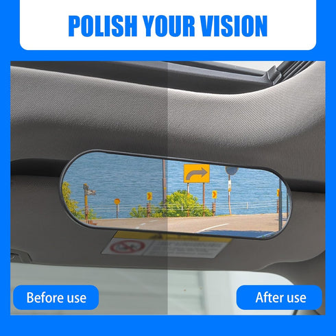 1 PC Car Rear View Mirror with Suction Cup, 8.66In x 2.55In Adjustable HD Vehicle Interior Rear View Mirror Replacement, Universal Wide Angle Auto...