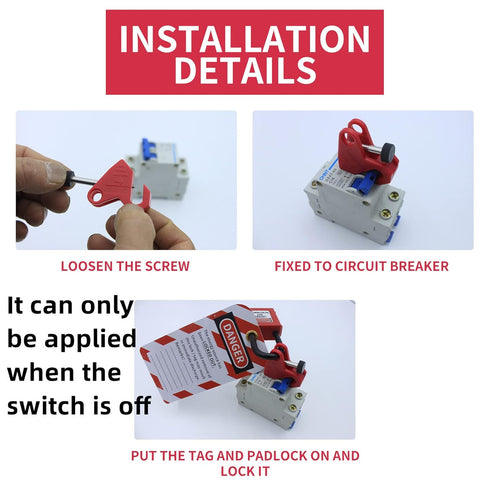Circuit Breaker Lock Device Universal Single and Multi Pole Breakers Lockout (BR-8038)...