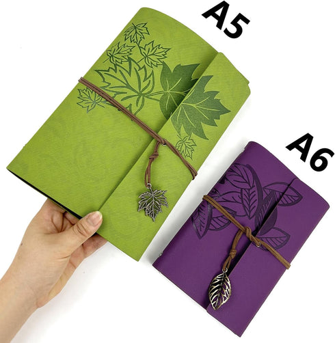 Leather Writing Journal Notebook,Classic Spiral Bound Notebook Refillable Diary Sketchbook Gifts with Unlined Travel Journals to Write in for Girl...