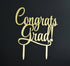 Congrats Grad Cake Topper 2025 Graduation Grad Party Decorations (Gold)...