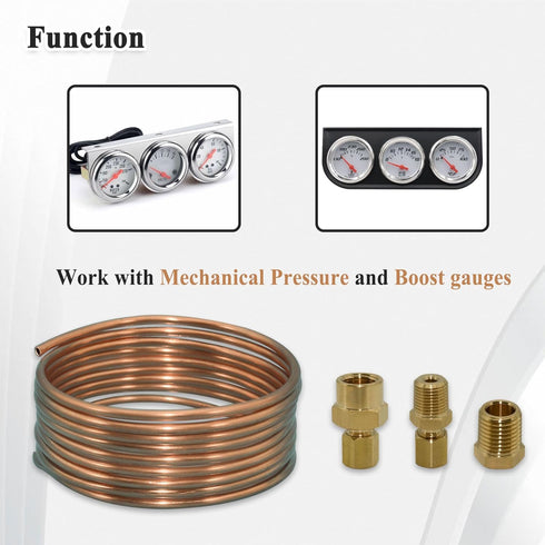 72'' Oil Pressure Gauge Tubing Kit, Set of Copper Tube and Threaded Parts, Universal Fit...