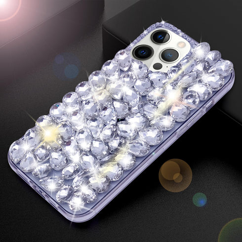 Bonitec Compatible with iPhone 13 Pro Max Case for Women 3D Glitter Sparkle Bling Case Luxury Shiny Crystal Rhinestone Diamond Bumper Clear Gems C...