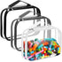 Sanwuta 3 Packs Toy Storage Bags with Zipper, Clear PVC Organizing Bags, Waterproof Toy Bags for Board Games, Building Blocks, Toys and Kids Books...