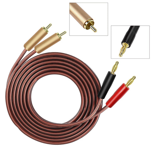 MEIRIYFA 2RCA Plugs to 2 Banana Plugs Speaker Wire, Dual Banana Plug to RCA Male Plug OFC HiFi Speaker Cable for Speaker Subwoofer - 2M...