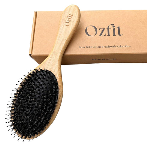 Hair Brush, Boar Bristle Hair Brushes for Women men Kid, Boar & Nylon Bristle Brush for Wet/Dry Hair Smoothing Massaging Detangling, Everyday Brus...