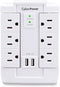 CyberPower CSP600WSURC2 Surge Protector, 1200J/125V, 6 Swivel Outlets, 2 USB Charging Ports, Wall Tap Design, White...