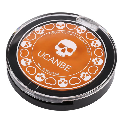 UCANBE Orange Face Body Paint Makeup Foundation, Professional Blendable Cream Greasepaint, Face Painting Kit for Adults Children Halloween Party, ...